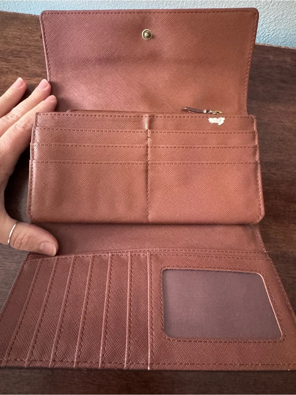 Fossil Brown Leather Fold Wallet